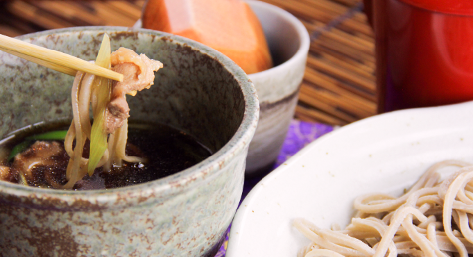奥久慈しゃもと葱の軍鶏つけ蕎麦