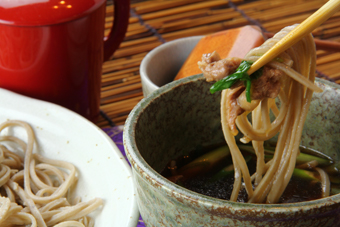 奥久慈しゃもと葱のつけ蕎麦